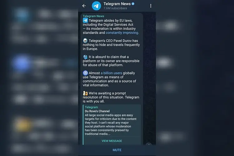 telegram buka suara tentang CEO Pavel yang ditahan