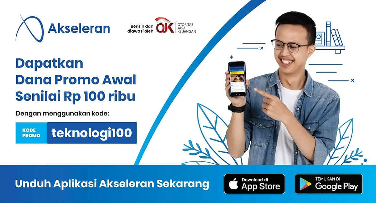 kode promo teknologi100 untuk coba p2p lending akseleran