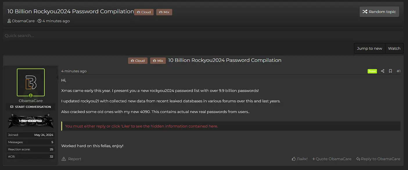 10 Miliar Password Bocor di Forum Hacker