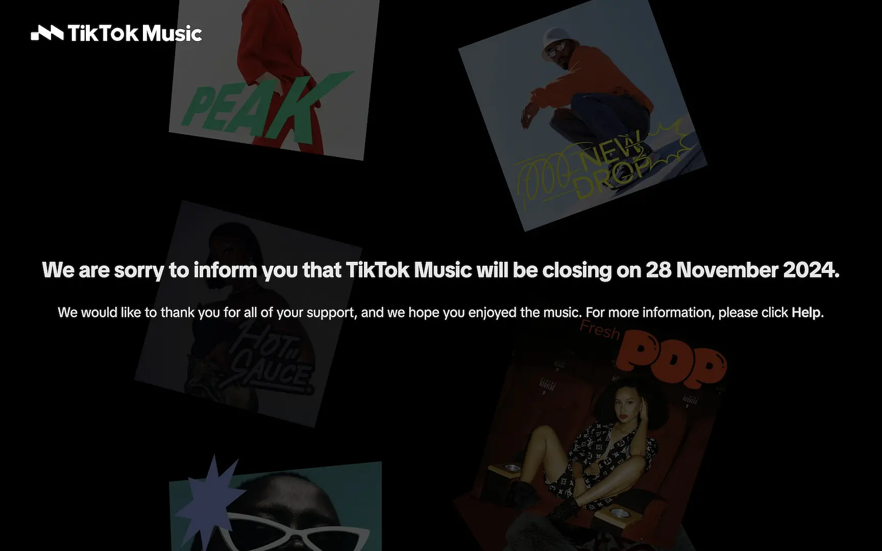 TikTok Music tutup