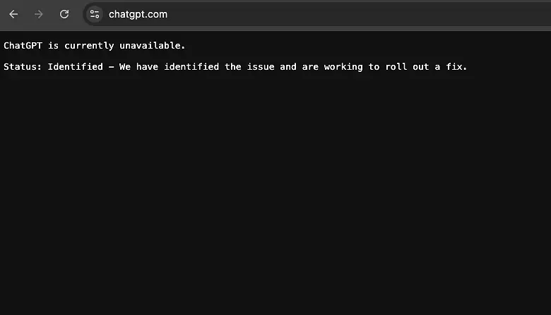 chatGPT down tak bisa diakses