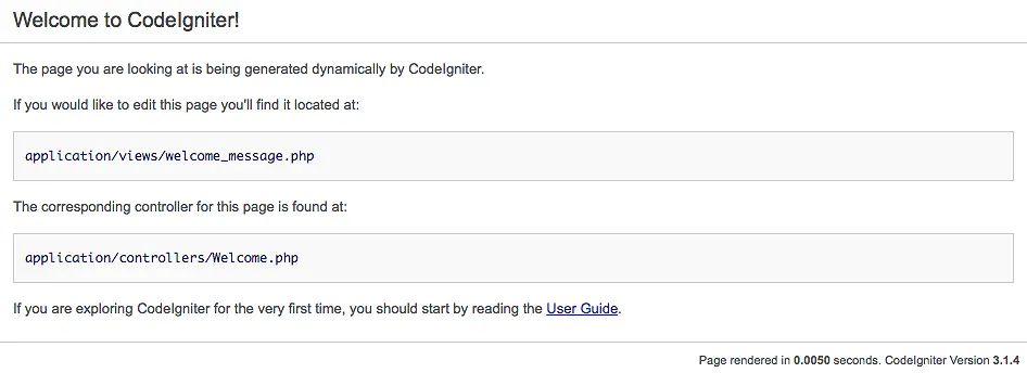 Tutorial CodeIgniter - Layar selamat datang