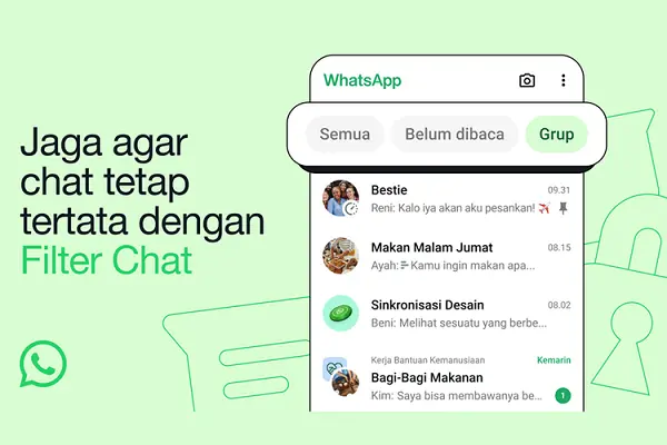 WhatsApp memiliki 3 tab baru, “Semua”, “Belum Dibaca” dan “Grup”, yang fungsinya.