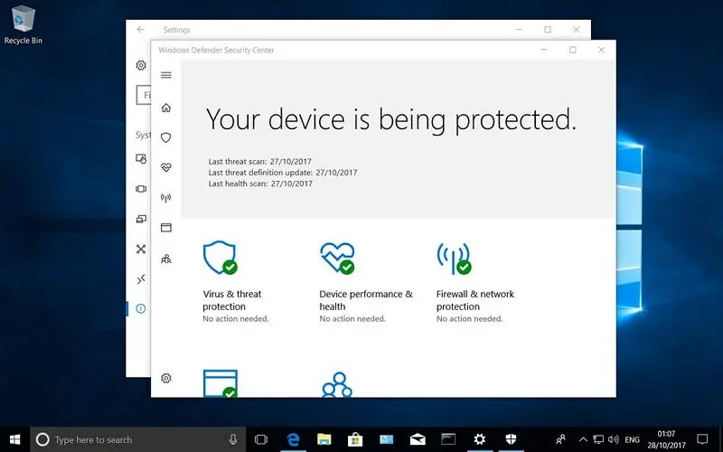 Aplikasi firmware terbaru Microsoft, Perlindungan pengguna Windows