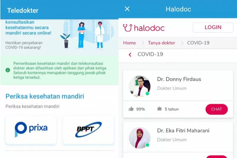 Layanan konsultasi dokter di PeduliLindungi