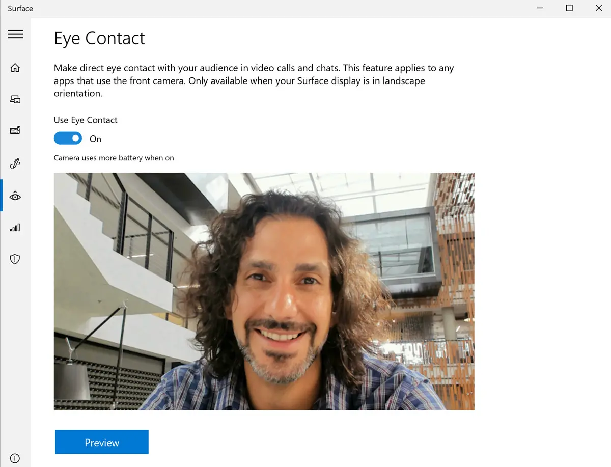 Fitur Eye Contact Microsoft di Surface Pro X