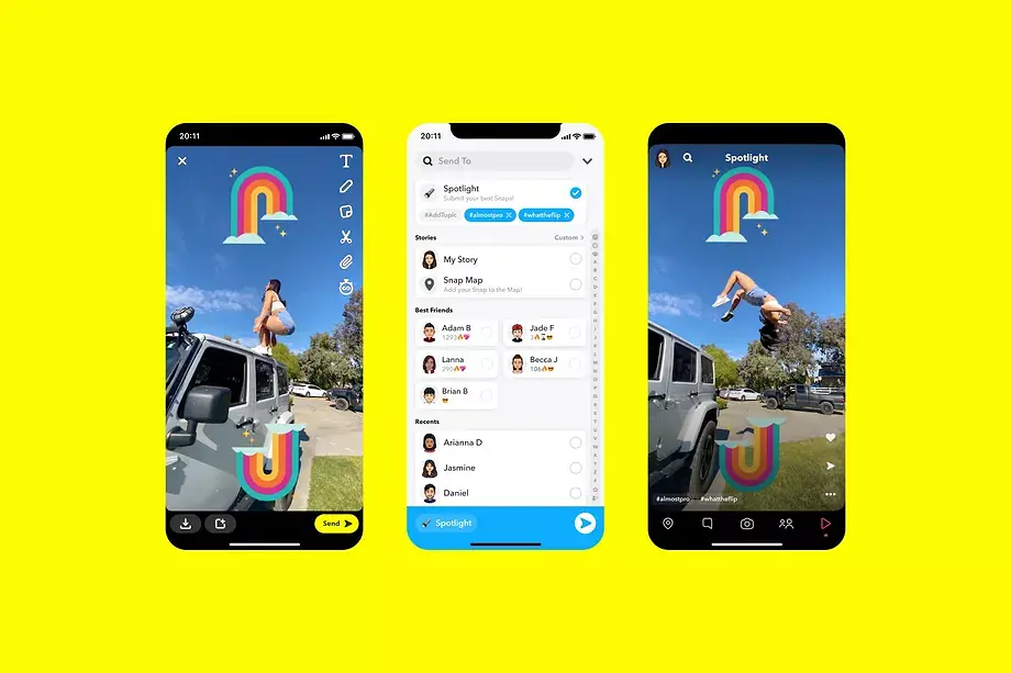 Spotlight Snapchat, TikTok