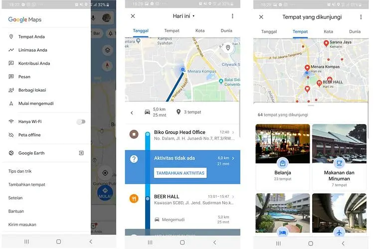 Cara Menghapus Riwayat Perjalanan di Google Maps