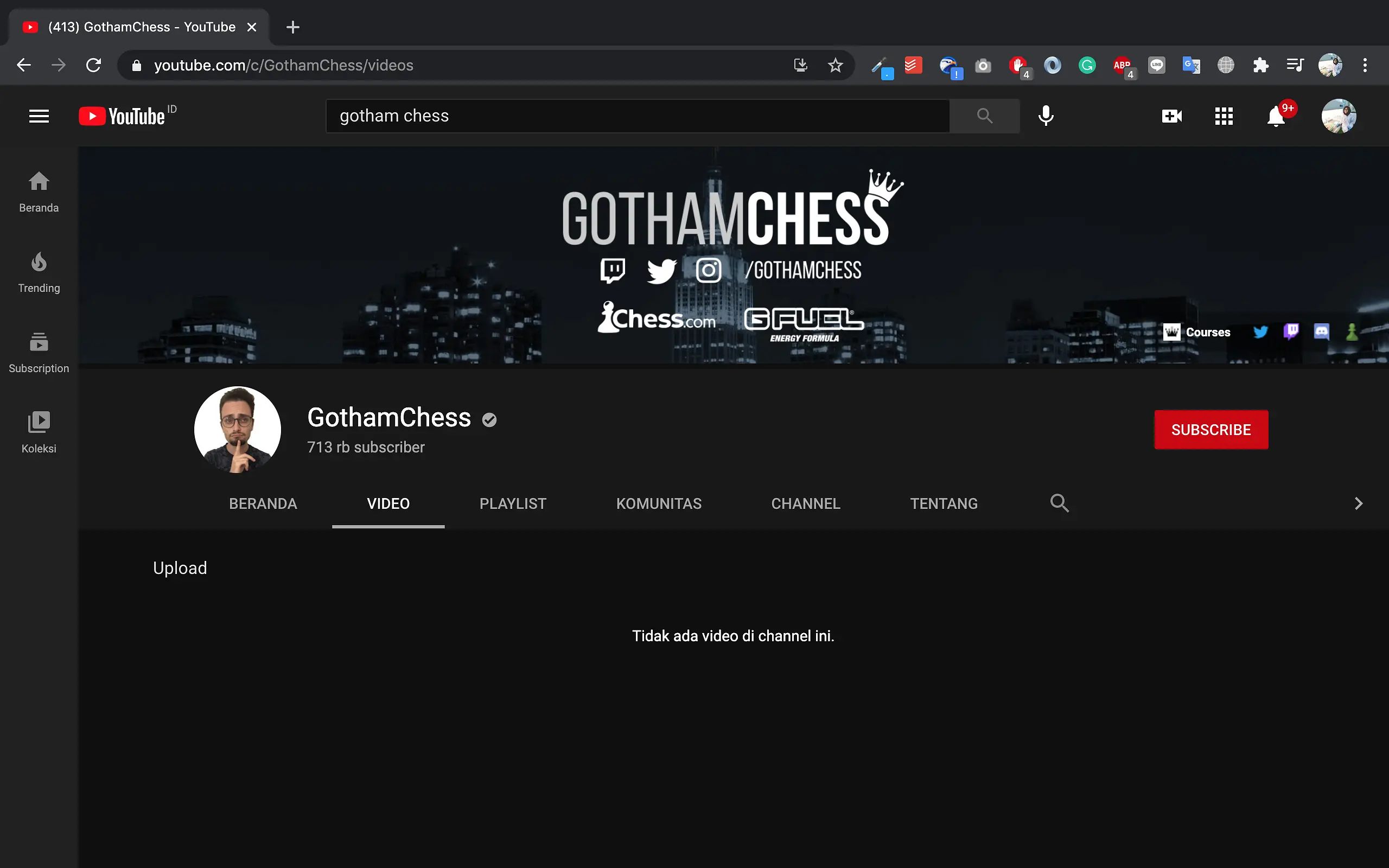 Diblokir, Netizen RI Tak Bisa Nonton YouTube GothamChess