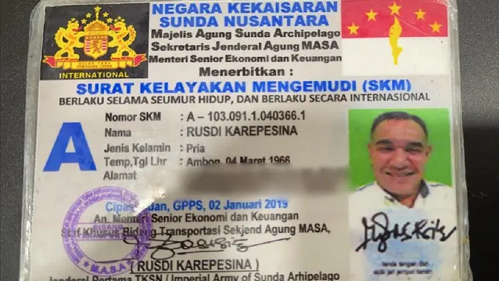 Pria ini Ngaku dari Kekaisaran Sunda Nusantara saat Ditilang