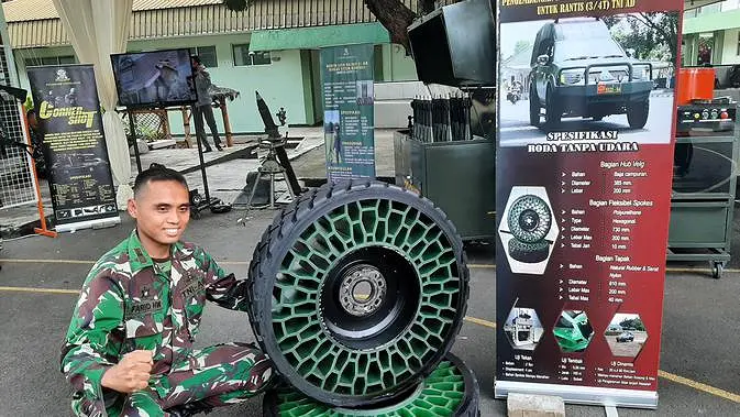 Menilik Ban Tanpa Udara Buatan TNI AD yang Tahan Bocor