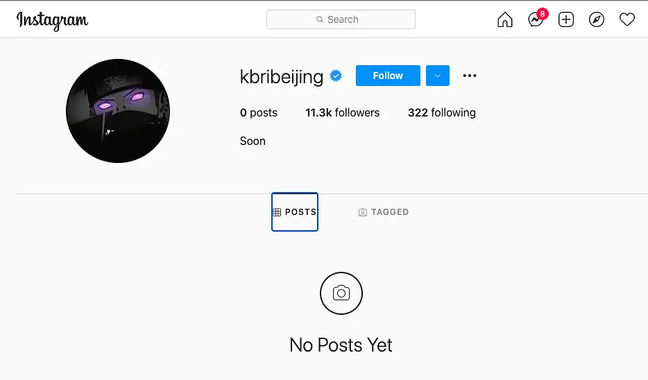 Akun Instagram KBRI Beijing Diretas