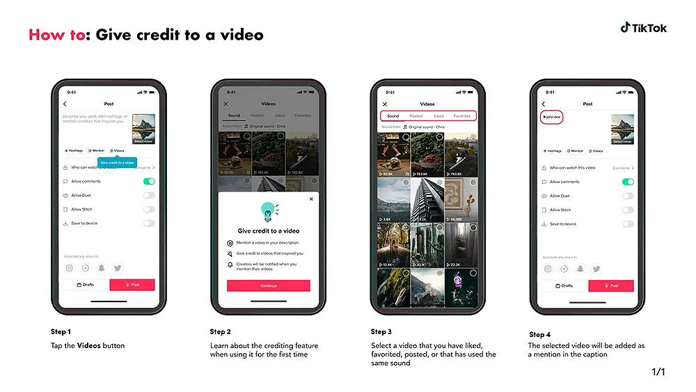 Tiktok luncurkan fitur baru credits video