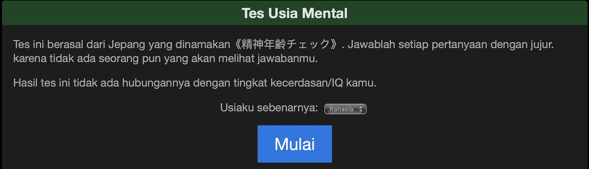 Cara Main Tes Usia Mental Arealme yang Sedang Trending di Media Sosial Twitter dan Instagram