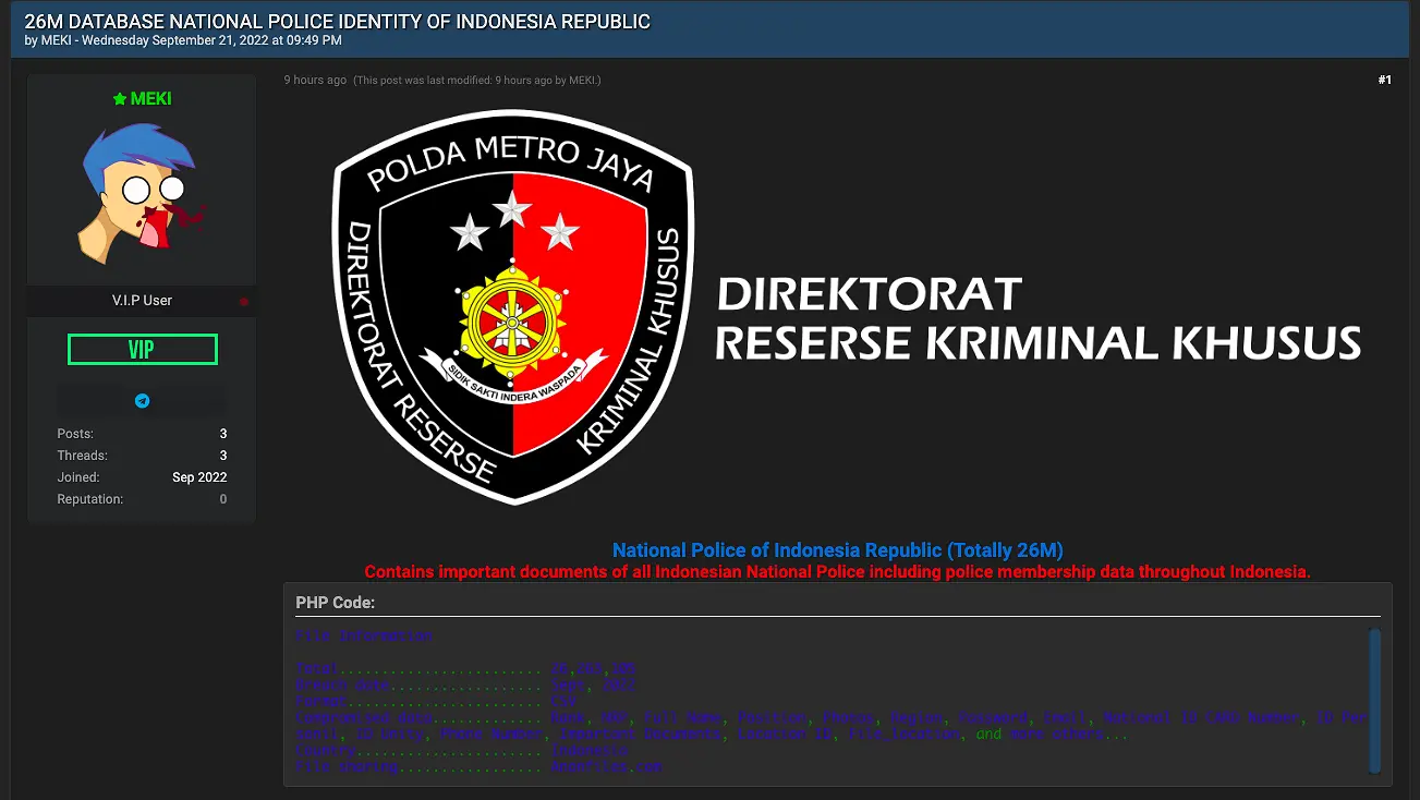 hacker meki dokumen polri