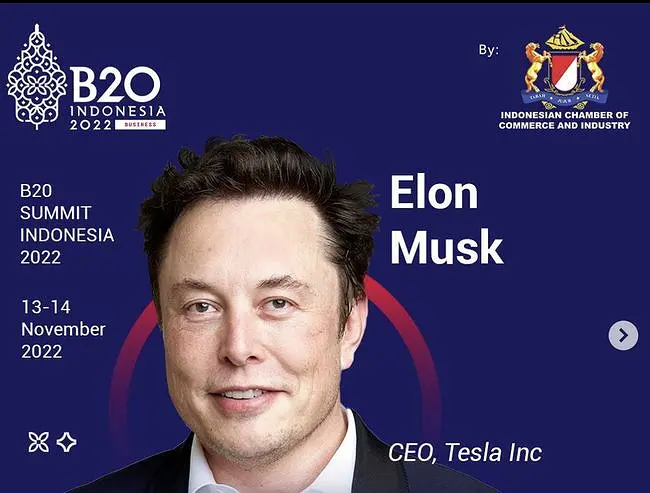 Elon Musk Hadir di B20 Summit