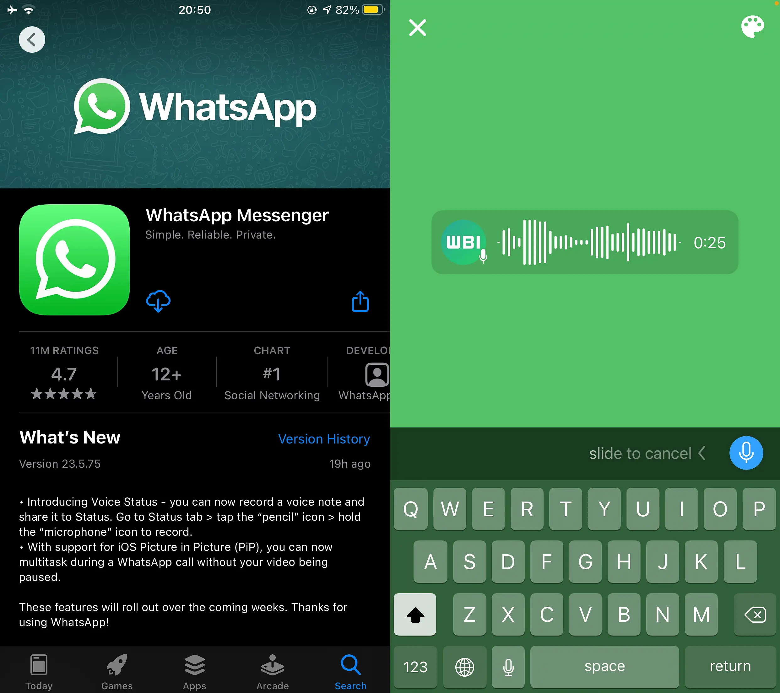 Cara Posting Status Pakai Voice Note di WhatsApp iOS