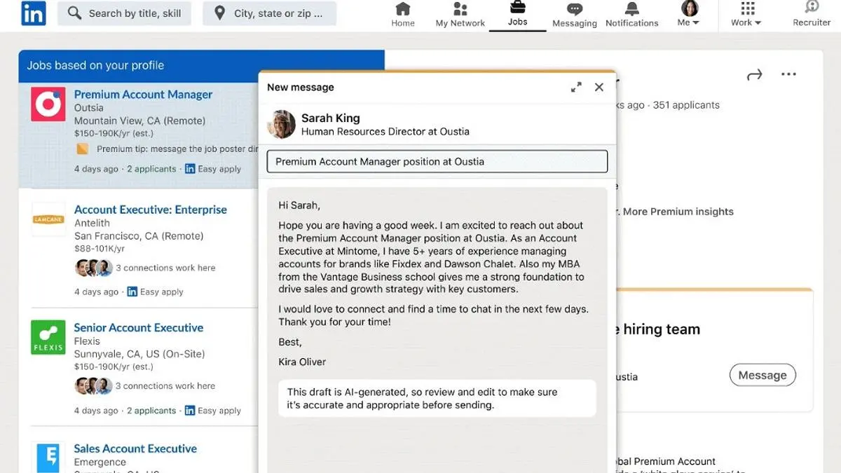 Fitur AI LinkedIn Kini Bisa Buat Surat Pengantar Lamaran Kerja, Fitur AI LinkedIn, Fitur AI, AI, Artificial Intelligence, AI LinkedIn