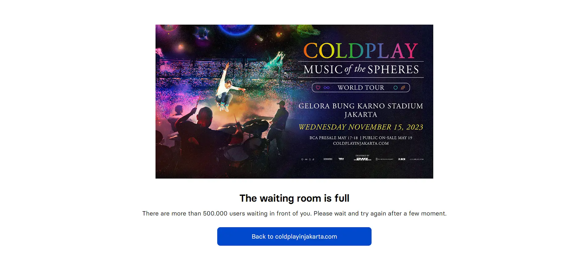 Tiket coldplay