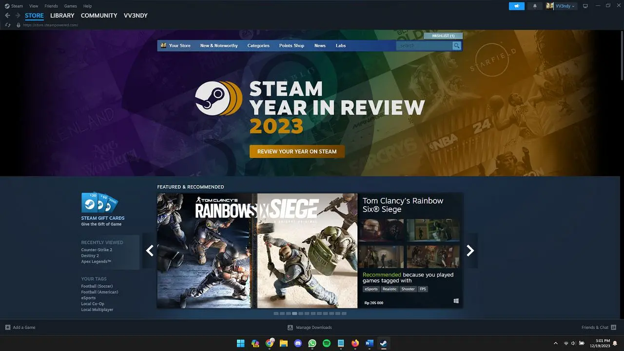 Cara buat Steam Year in Review 2023