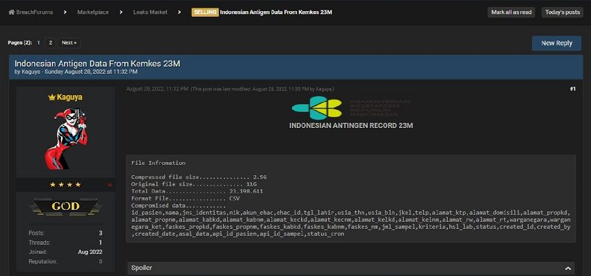 kemenkes, data antigen, kebocoran data, data bocor