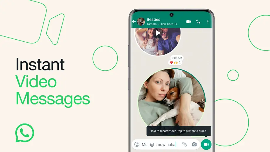 cara instant video messages whatsapp