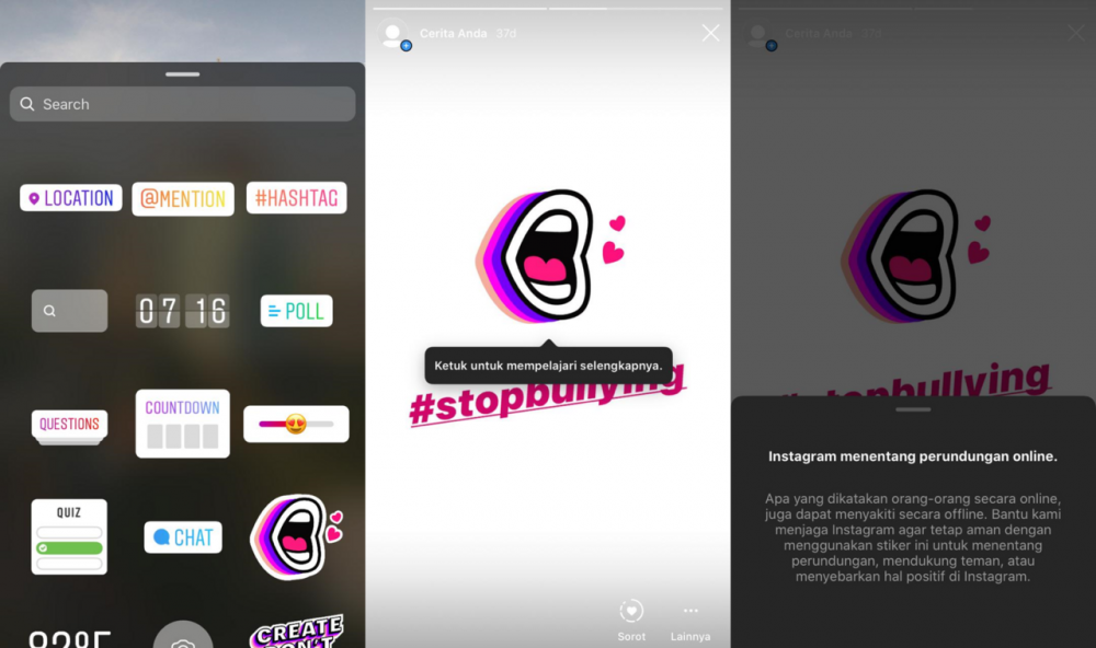  Instagram  Rilis Stiker  Baru untuk  Dorong Pengguna Perangi 