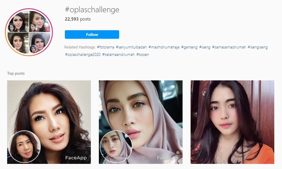 Oplas Challenge Faceapp Viral Di Instagram Begini Cara Bikinnya Teknologi 4217