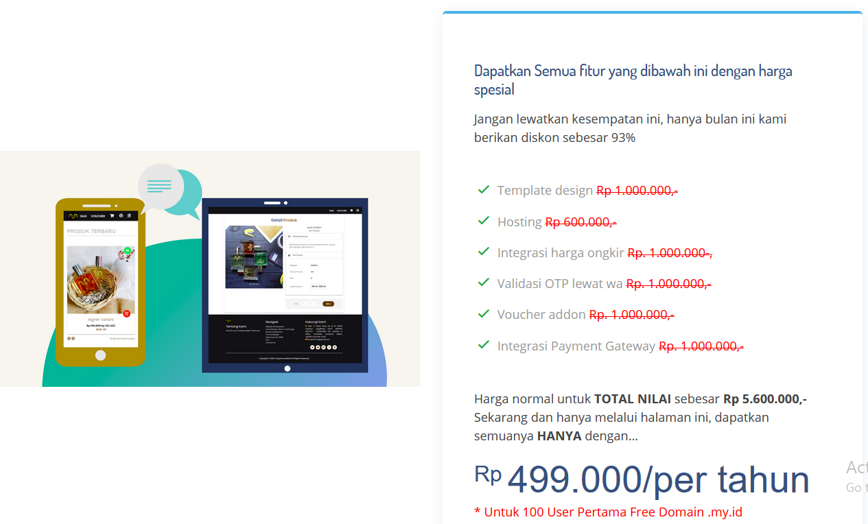 BuatToko Website Ecommerce Murah dan Gampang! Hanya 499 rb