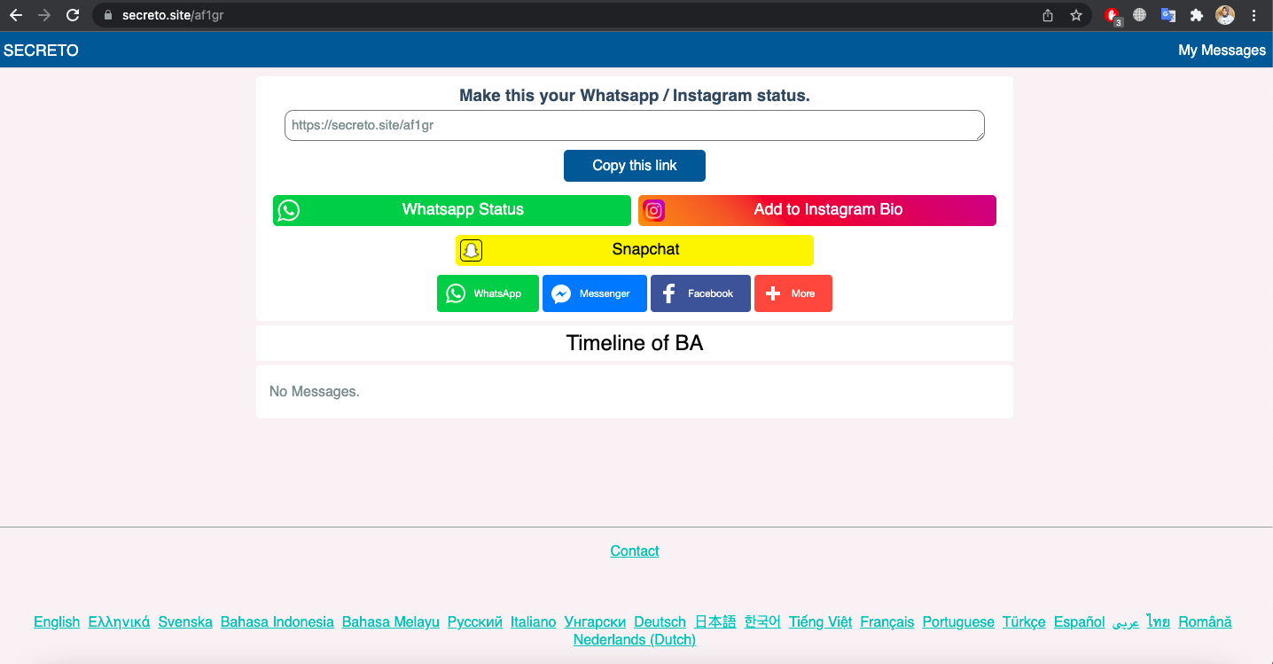 Cara Bikin Link Secreto dan Menampilkannya di WhatsApp/Twitter/IG