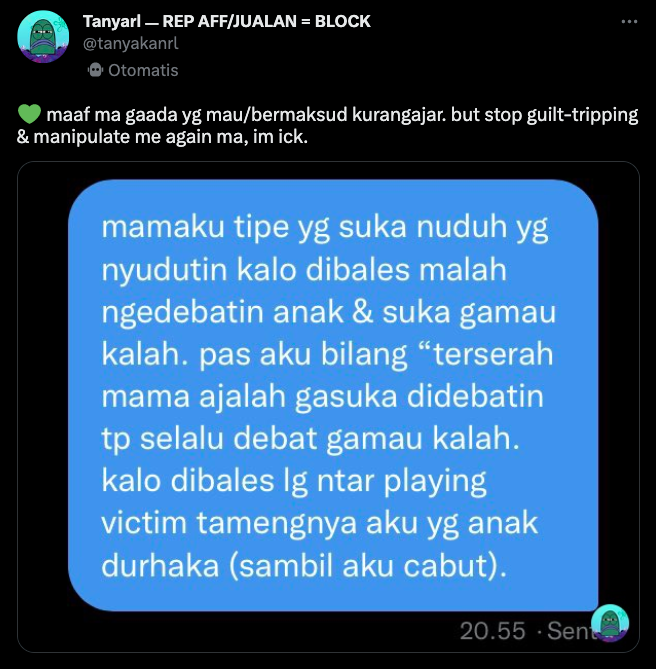 guilt tripping bahasa gaul