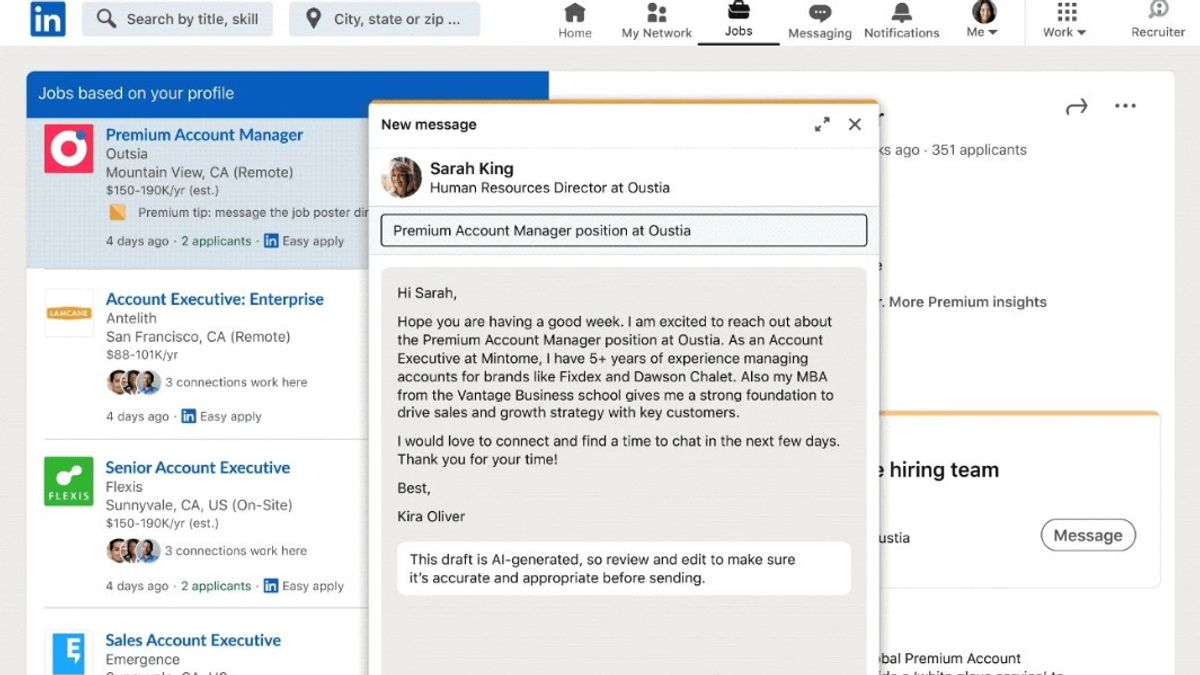 Baru! Fitur AI LinkedIn Kini Bisa Buat Surat Pengantar Lamaran Kerja ...