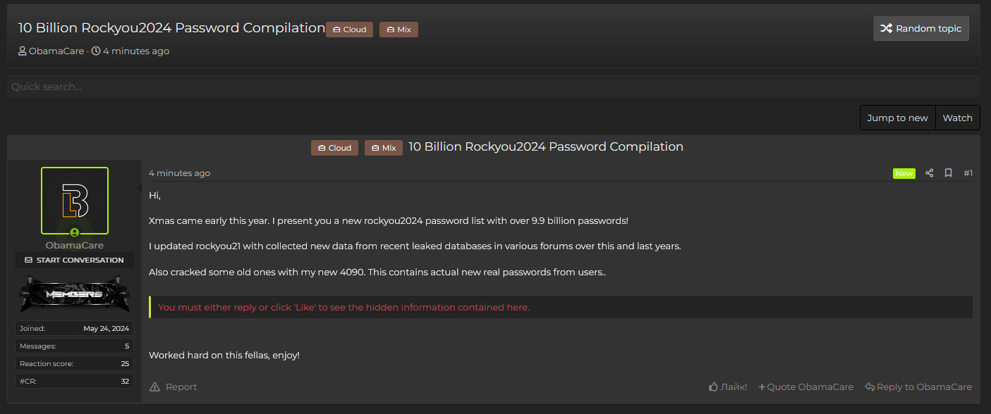 10 Miliar Password Bocor di Forum Hacker