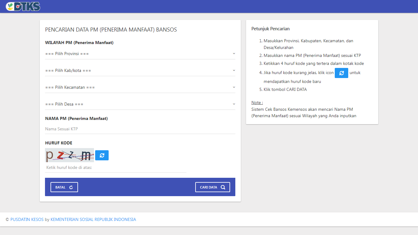 cara cek penerima bansos