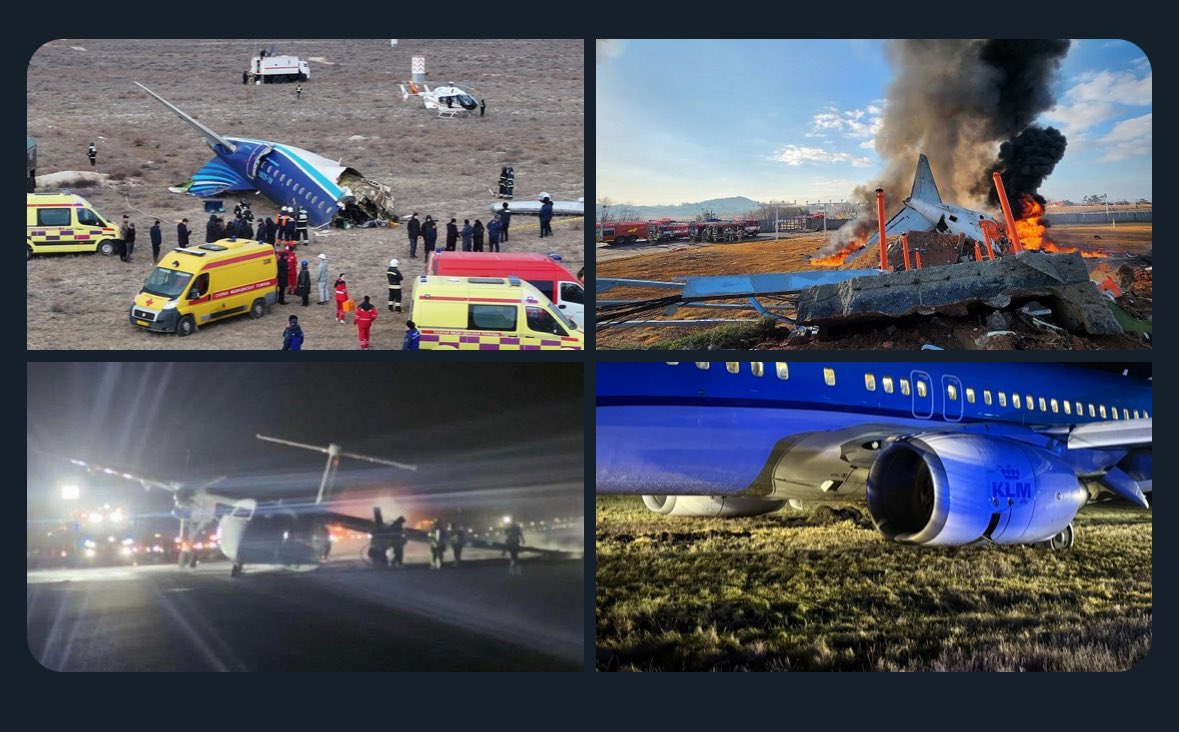 Penyebab Berbeda di Balik Kecelakaan Pesawat Jeju Air, KLM, Air Canada, & Azerbaijan