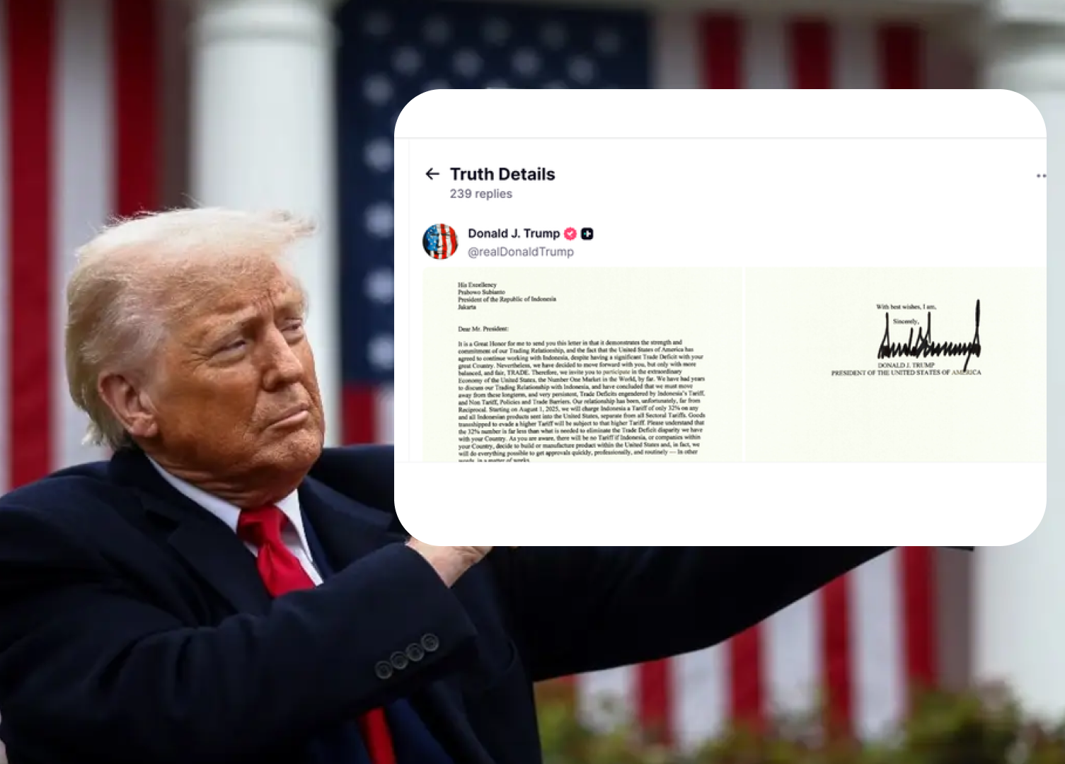 Trump tarif 32 persen Indonesia