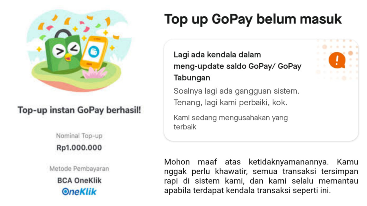 gangguan Gopay hari ini