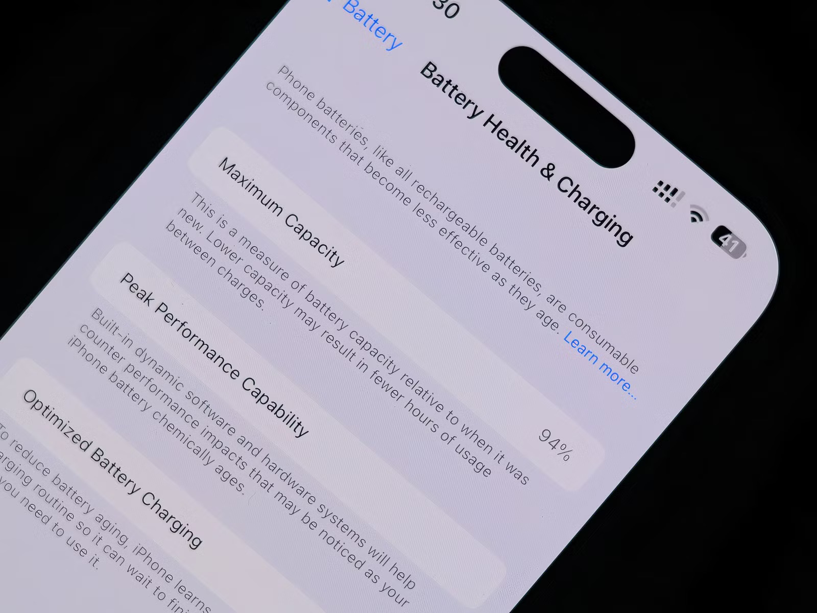 battery health iPhone