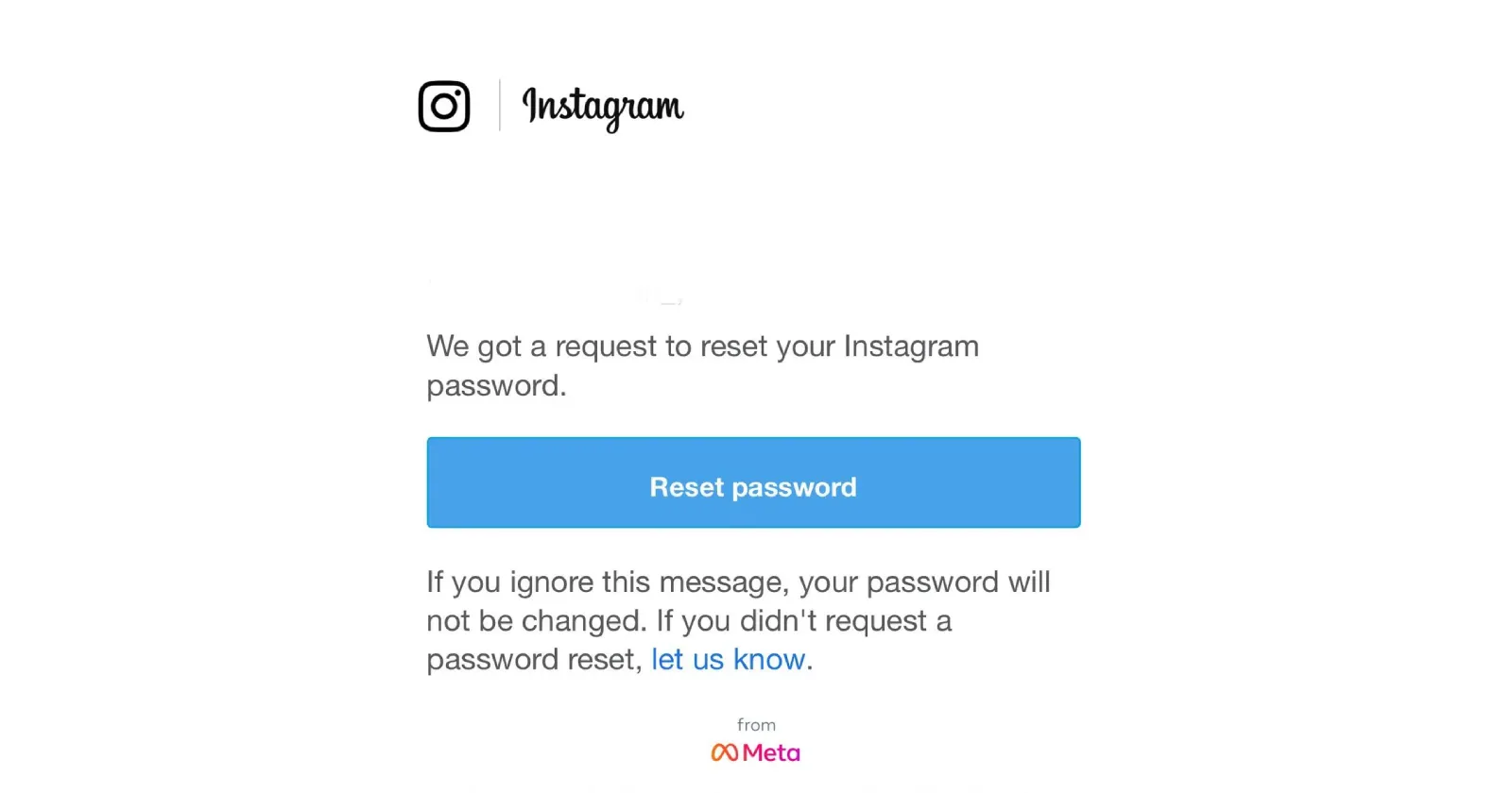 e-mail reset password instagram