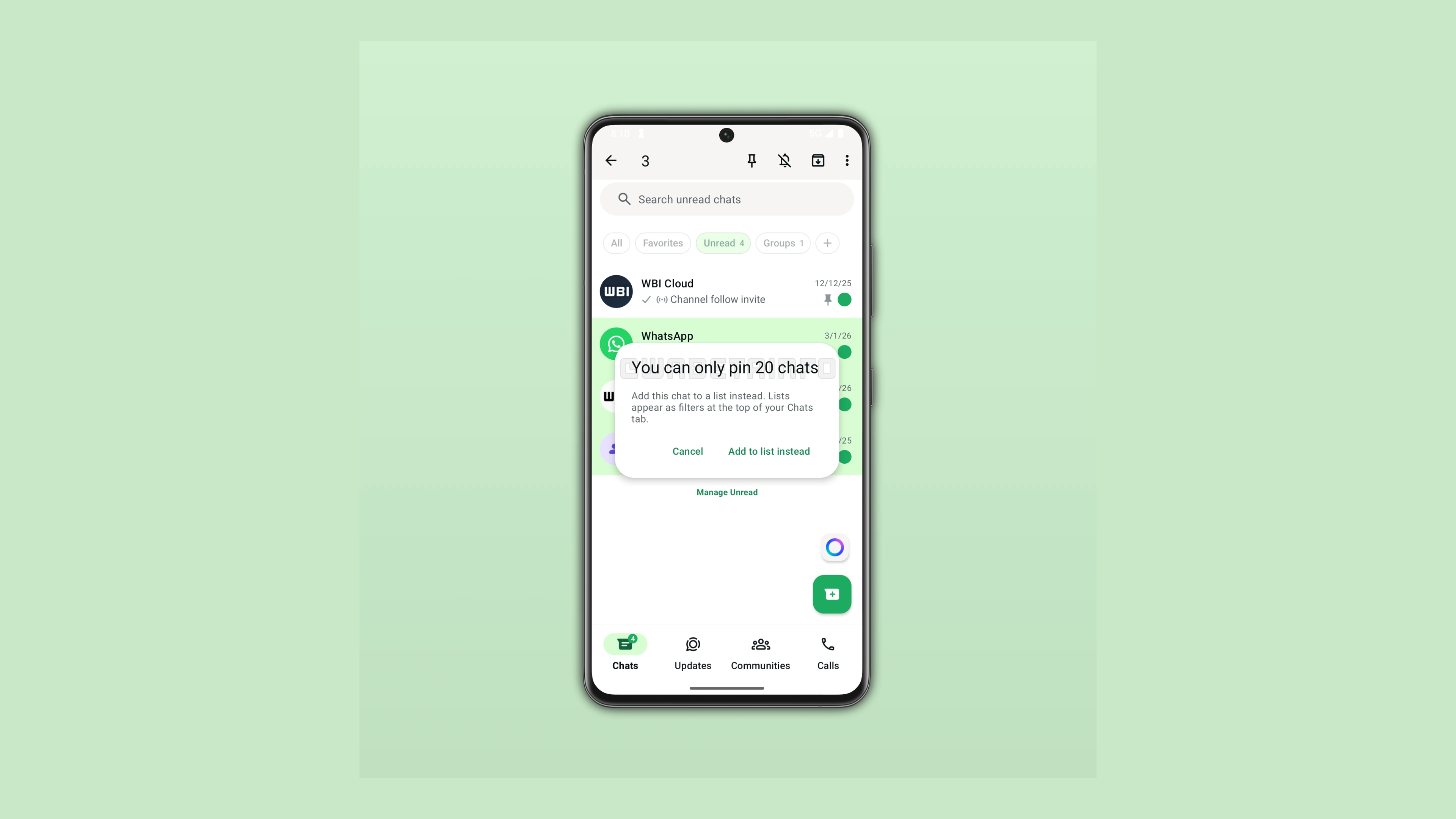 pin 20 chat WhatsApp, WhatsApp beta Android 2.26.9.9, fitur Daftar WhatsApp, WABetaInfo terbaru 2026, WhatsApp untuk usaha kecil, update WhatsApp premium.