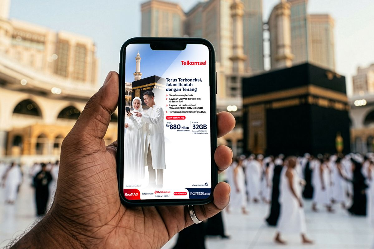 Paket haji Telkomsel, harga paket haji Telkomsel, RoaMAX Haji 2026, internet haji 2026, roaming Arab Saudi, kuota 42GB Telkomsel, GraPARI Makkah.