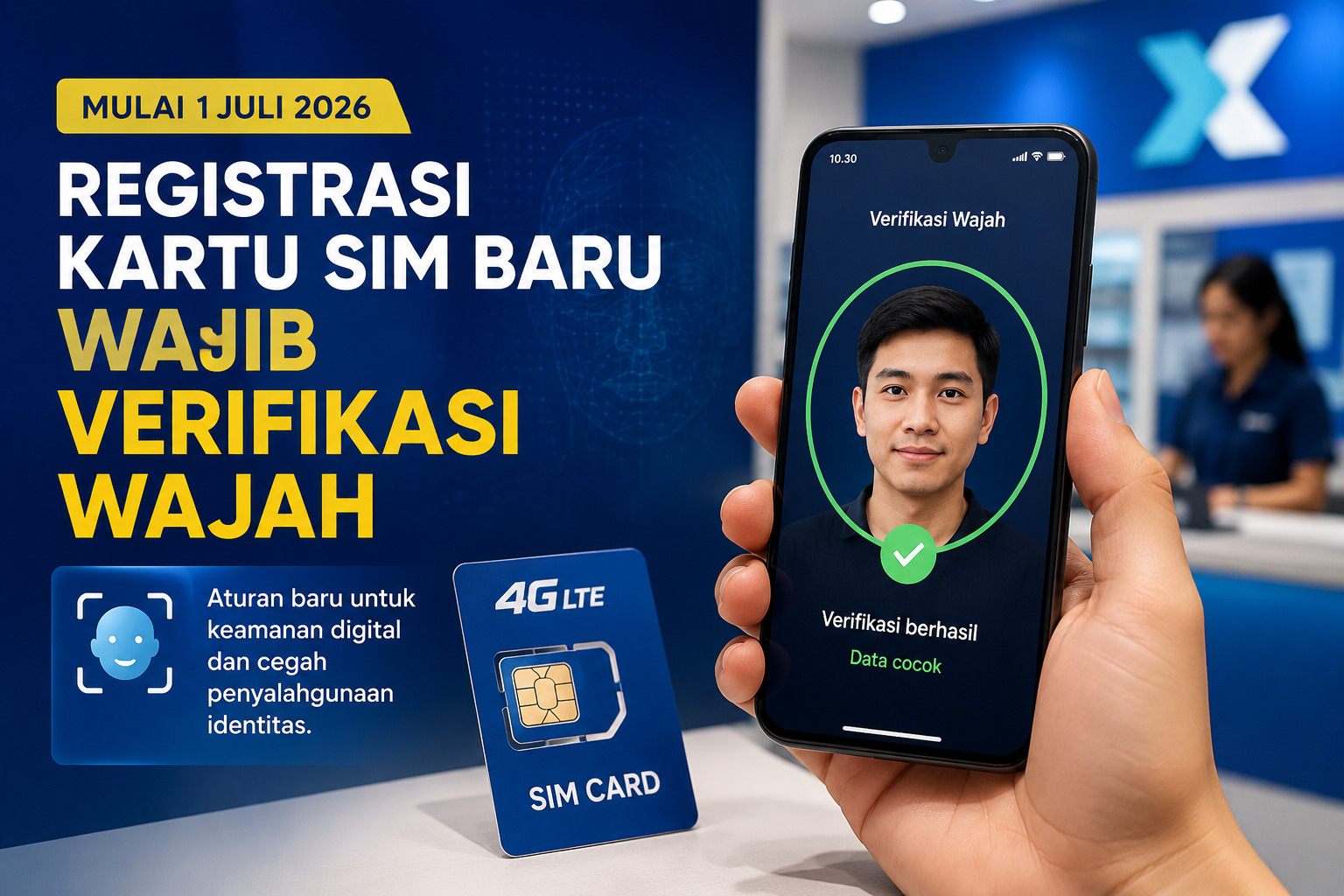 Registrasi Kartu SIM Baru Wajib Verifikasi Wajah