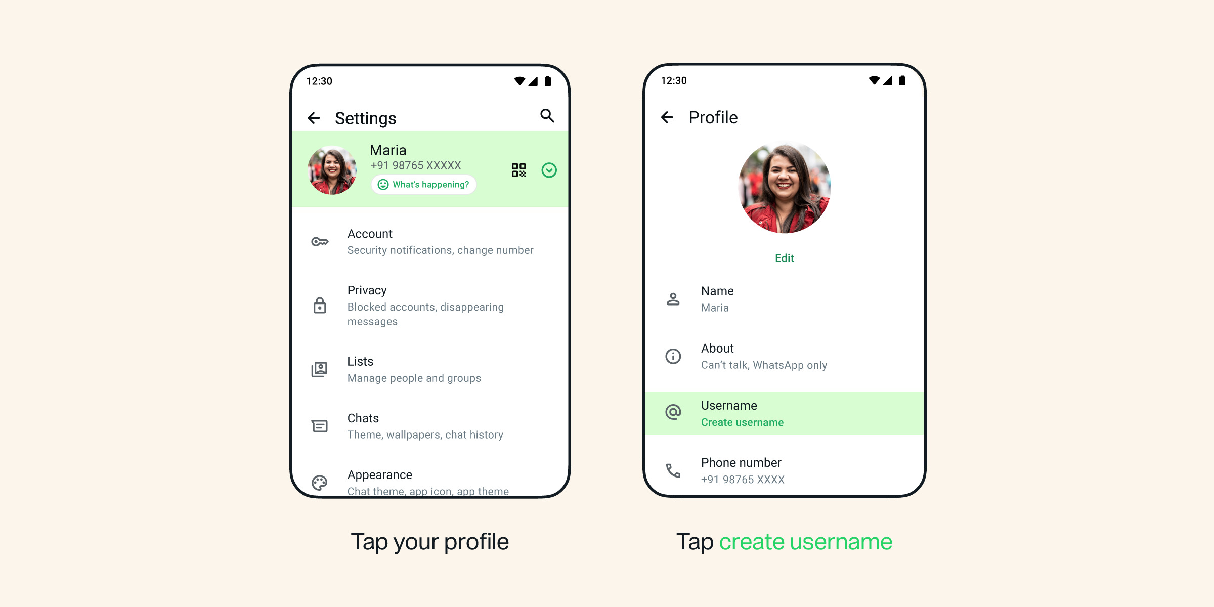 whatsapp username