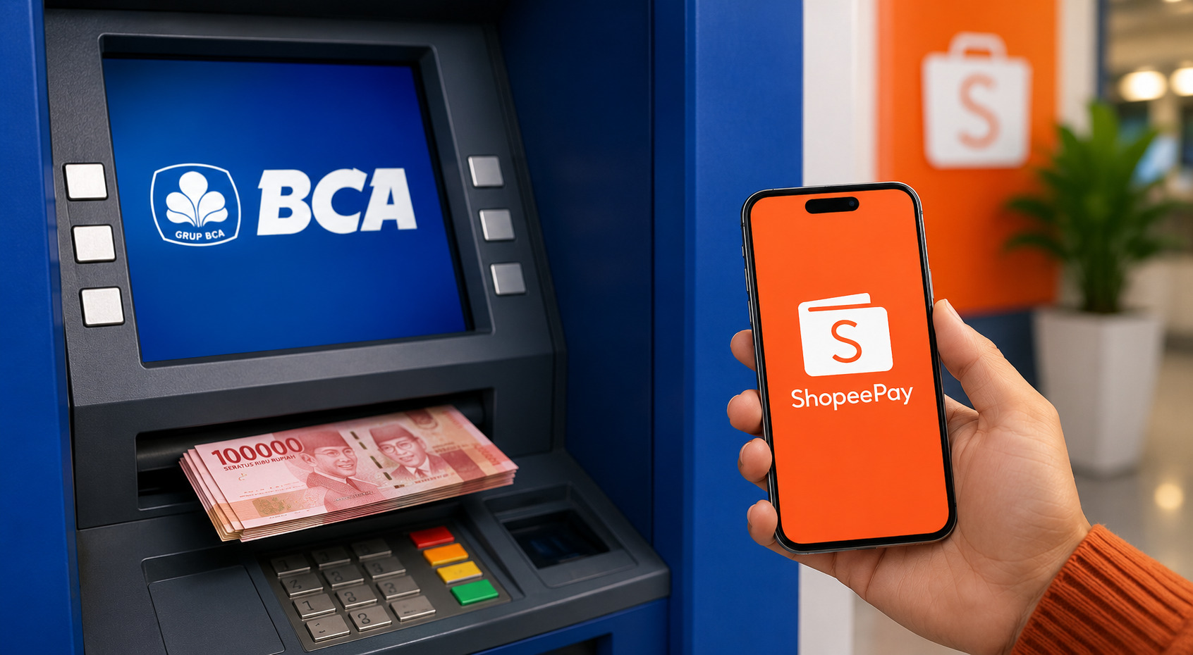 cara tarik tunai ShopeePay di ATM BCA