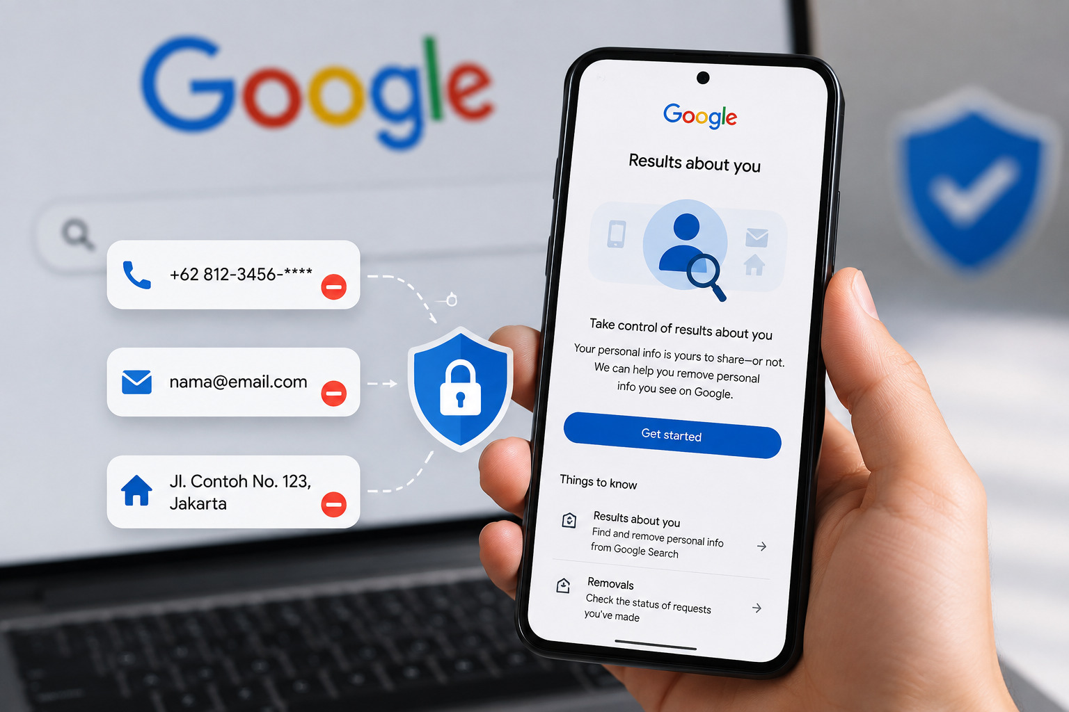 cara menghapus data pribadi di Google