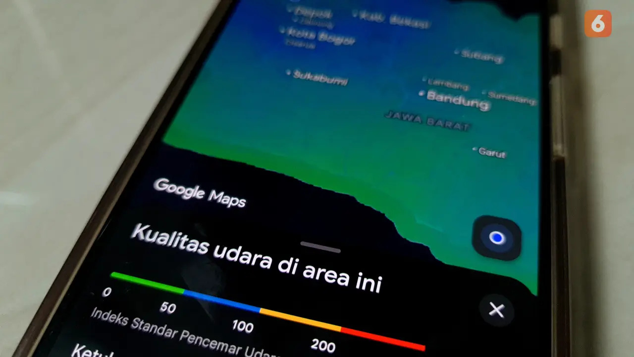 cara cek kualitas udara Google Maps